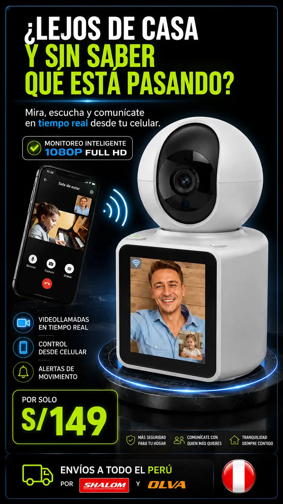 CAMARA DE SEGURIDAD CON PANTALLA