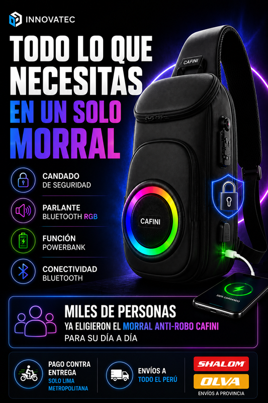 MOCHILA PARLANTE MARCA CAFINI RGB