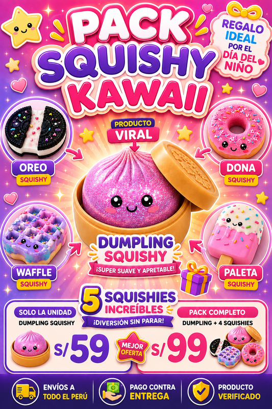 Squishy Dumpling Antiestrés Caja Sorpresa