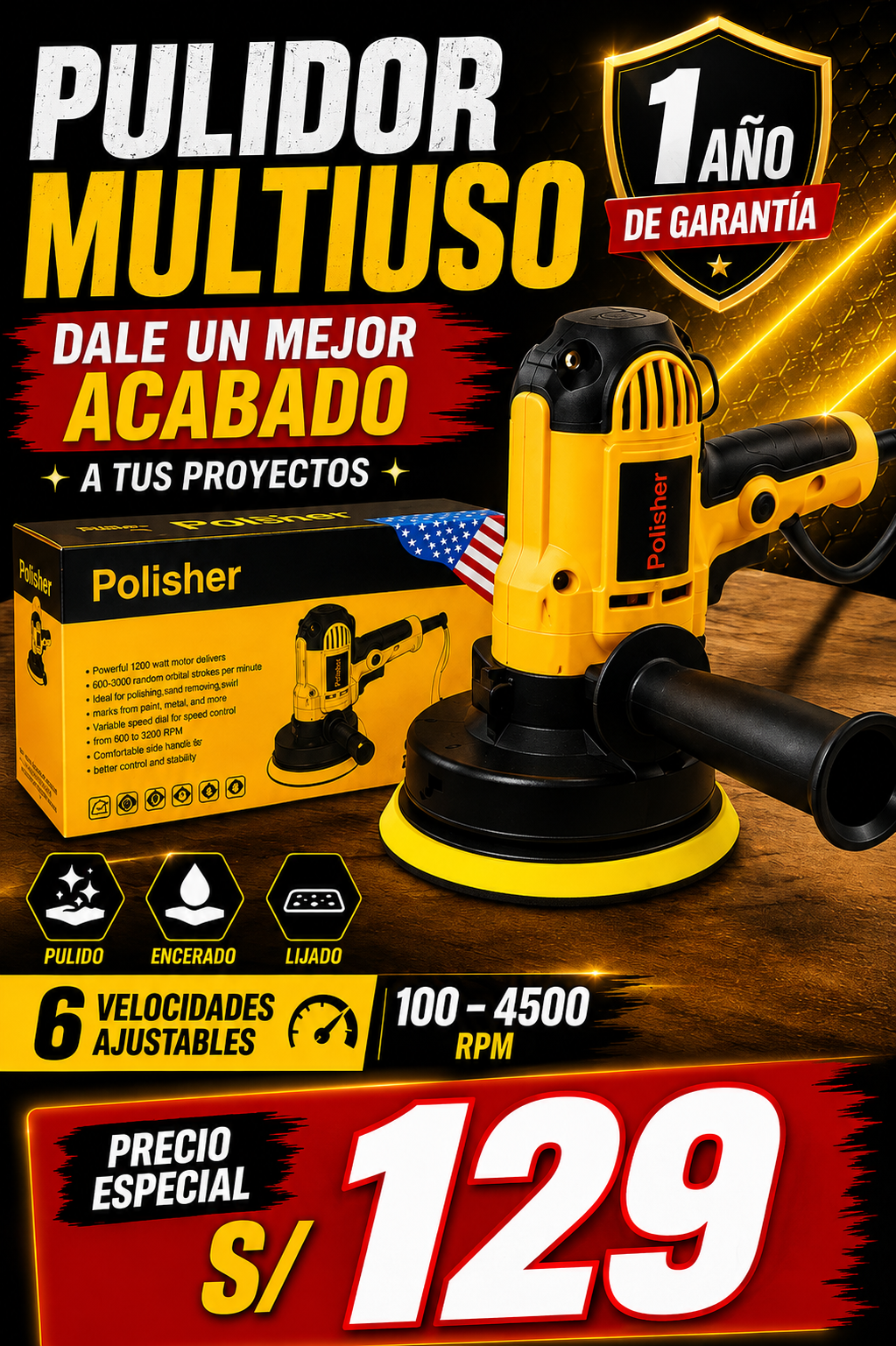 PULIDOR ELECTRICO POLISHER AMERICANO