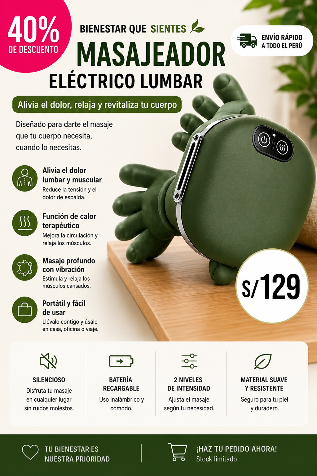 Masajeador Electrico Lumbar